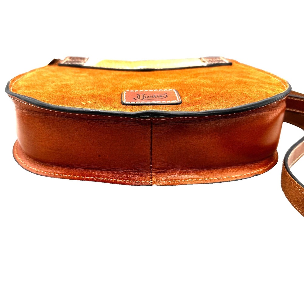 Justin‎ Women's Serpentine Hair-On Crossbody Bag Tooled Leather Western Landman - Picture 10 of 15